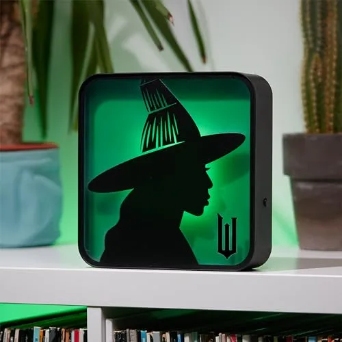 Numskull ▫️ Oficial Wicked: Candeeiro de secretária e luz de parede em acrílico da Elphaba, a Bruxa, para quarto, escritório, casa, estúdio, trabalho - Produtos oficiais da Wicked 4