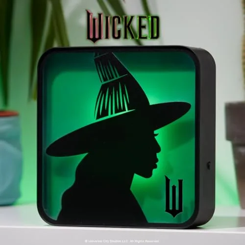 Numskull ▫️ Oficial Wicked: Candeeiro de secretária e luz de parede em acrílico da Elphaba, a Bruxa, para quarto, escritório, casa, estúdio, trabalho - Produtos oficiais da Wicked 6