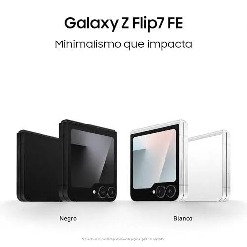 Samsung ▫️ Galaxy Z Flip7 FE 128 GB - Telemóvel com IA, design dobrável, ecrã frontal amplo, câmara de 50 MP, 8 GB de memória, bateria de 4000 mAh, garantia de 3 anos + 1 ano extra, preto (versão espanhola) 3