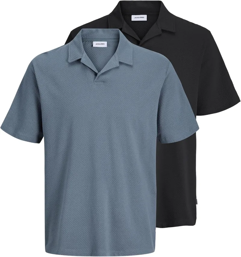 JACK & JONES ▫️ Jjdevin Daytona Struc Res Polo 2pk MP Jjdevin Daytona Struc Res Polo 2Pk MP Homem (Conjunto de 2)