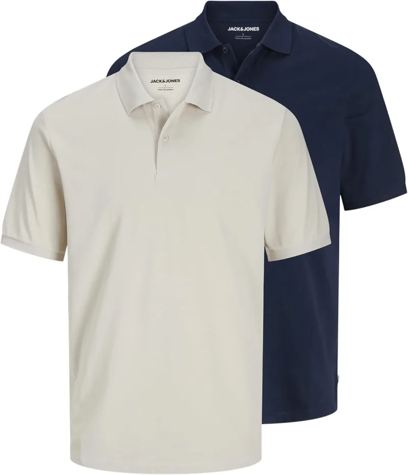 JACK & JONES ▫️ Polo Jjkane SS 2Pk MP para homem (Conjunto de 2)