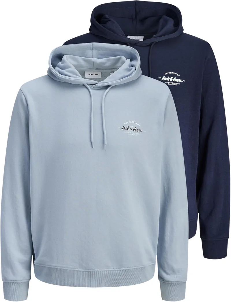 JACK & JONES ▫️ Jjbrandon Camisola com Capuz 2Pk MP (Conjunto de 2) para Homem