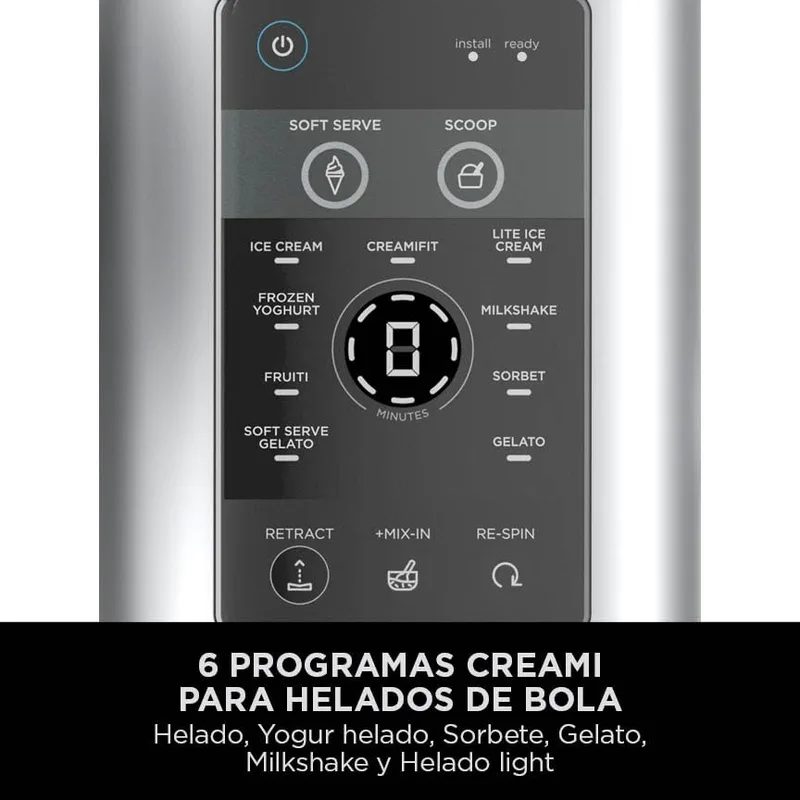 Ninja ▫️ CREAMi Scoop & Swirl, Máquina de gelados com 2 recipientes de 480 ml, Prateada 2