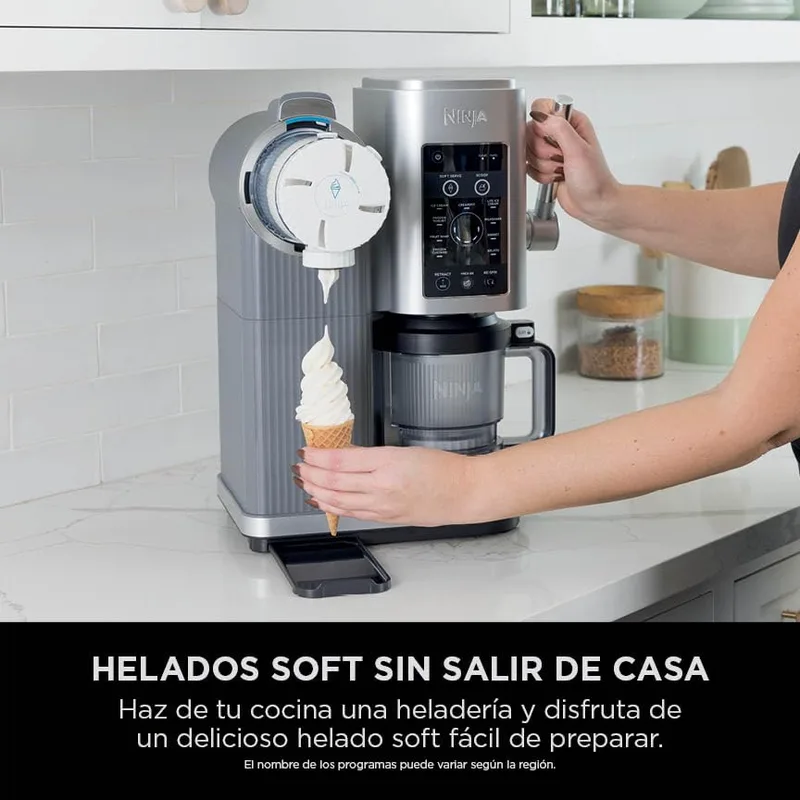 Ninja ▫️ CREAMi Scoop & Swirl, Máquina de gelados com 2 recipientes de 480 ml, Prateada 6