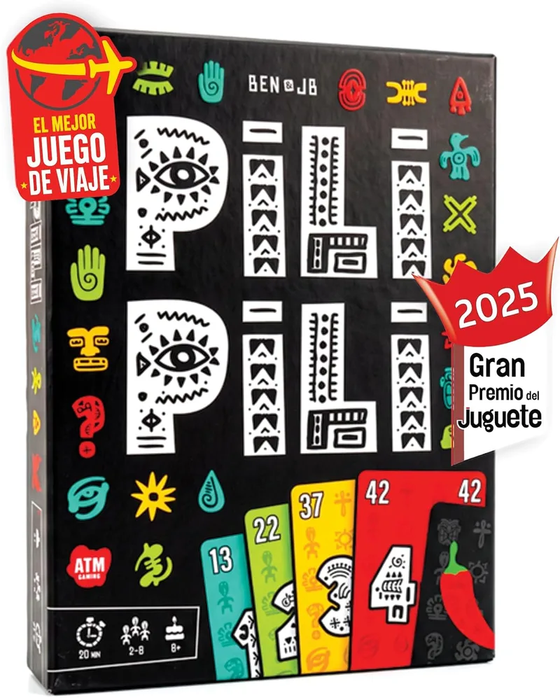 ATM Gaming ▫️ PILI PILI - Jogo de mesa rápido e estratégico | Família e amigos - na piscina, na praia ou no terraço - Vencedor do Grande Prémio do Brinquedo 2025 - Jogo de viagem para o verão