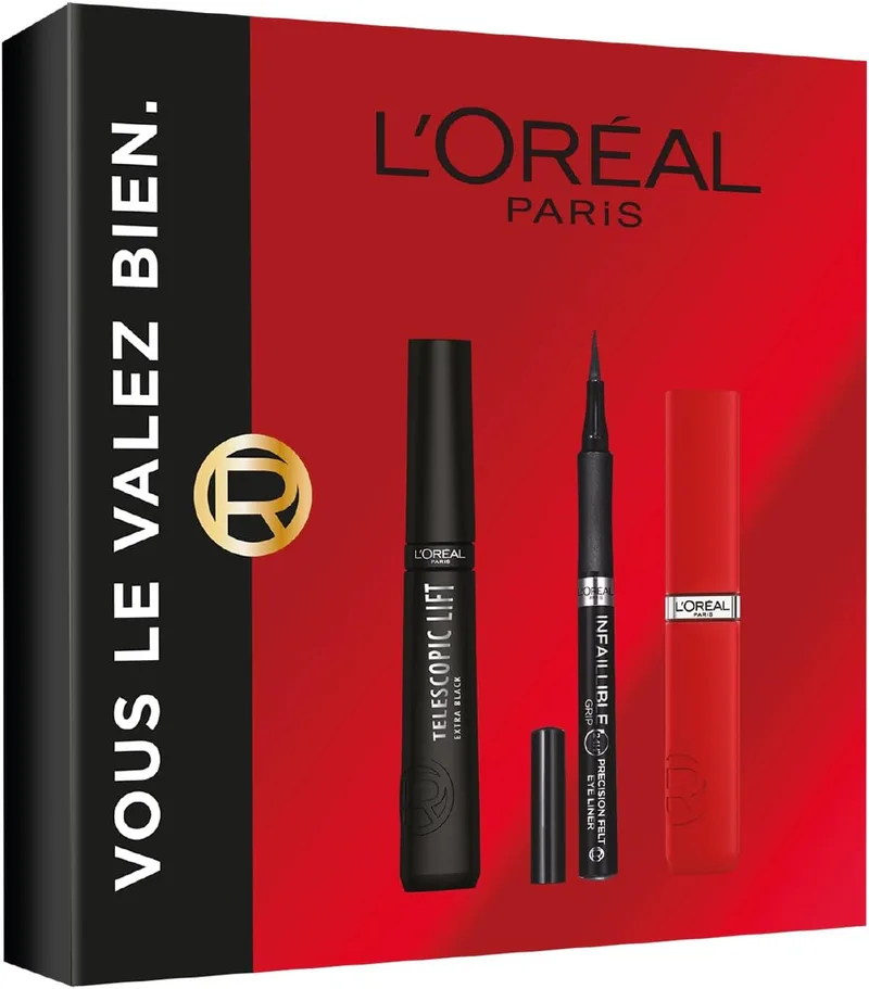 L'Oreal Paris ▫️ L'Oréal Paris – Conjunto de maquilhagem para o rímel Telescopic Eyeliner