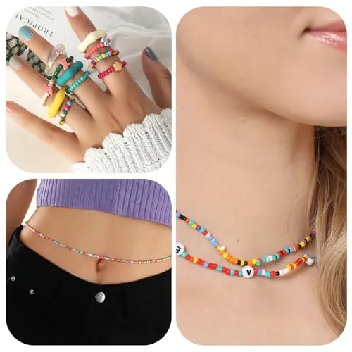 ARTREE ▫️ Conjunto de 24 550 contas de 3 mm. Contas para fazer pulseiras, kit para fazer pulseiras, contas para pulseiras da amizade com 300 letras, 66 cores de contas de 3 mm + ferramentas - Presente para meninas 4