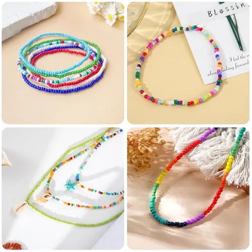ARTREE ▫️ Conjunto de 24 550 contas de 3 mm. Contas para fazer pulseiras, kit para fazer pulseiras, contas para pulseiras da amizade com 300 letras, 66 cores de contas de 3 mm + ferramentas - Presente para meninas 7