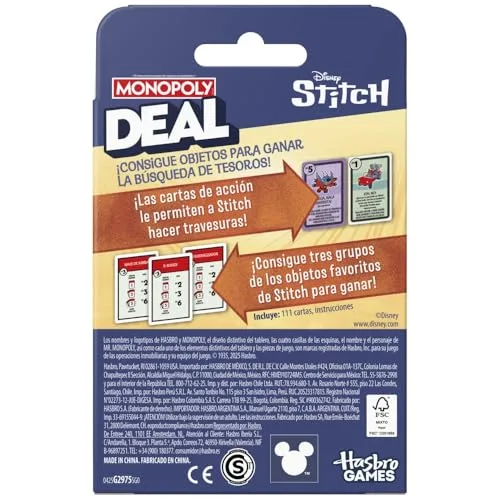 Hasbro Gaming ▫️ Jogo de Cartas Monopoly Deal: Edição Disney Stitch - Versão em espanhol 4
