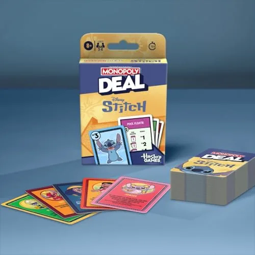 Hasbro Gaming ▫️ Jogo de Cartas Monopoly Deal: Edição Disney Stitch - Versão em espanhol 7