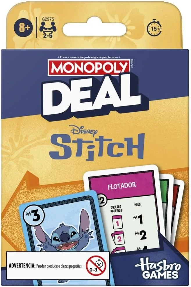 Hasbro Gaming ▫️ Jogo de Cartas Monopoly Deal: Edição Disney Stitch - Versão em espanhol
