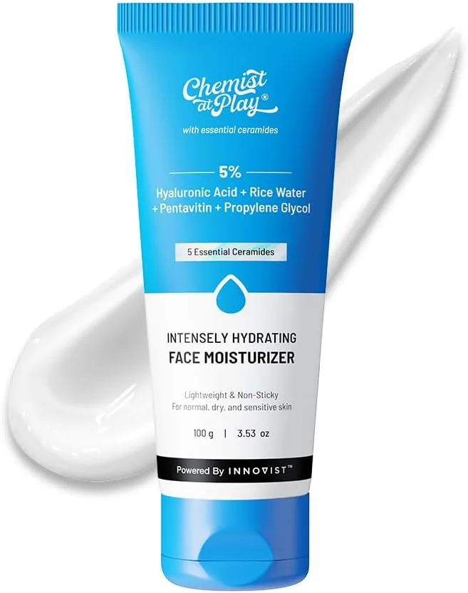 Chemist at Play ▫️ 'Hidratação facial intensiva até 24 horas | Repara a barreira cutânea | Fórmula leve e não pegajosa | Ideal para peles secas | 100 g