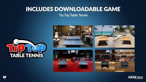 Maxx Tech ▫️ Kit de ténis de mesa Tip Top para Nintendo Switch 2 e 1 — Inclui 2 raquetes de ténis de mesa, uma rede ajustável, uma bola de pingue-pongue e um código digital para o jogo Tip Top Table Tennis 2