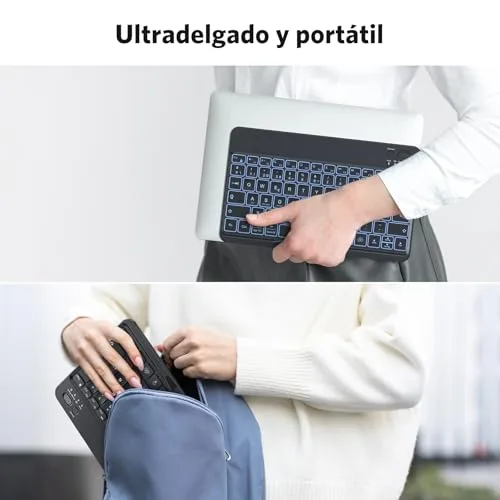 OMOTON ▫️ ​​Teclado Bluetooth para iPad/Tablet com suporte para telemóvel 6