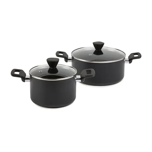 Amazon Basics ▫️ Conjunto de panelas e frigideiras empilháveis em cerâmica antiaderente, 10 peças, poupa espaço 5