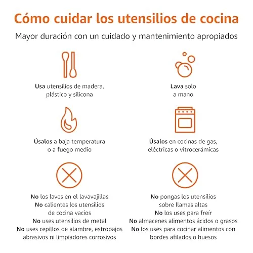Amazon Basics ▫️ Conjunto de 15 peças de utensílios de cozinha antiaderentes em cerâmica, incluindo panelas, frigideiras e utensílios, na cor preta 5