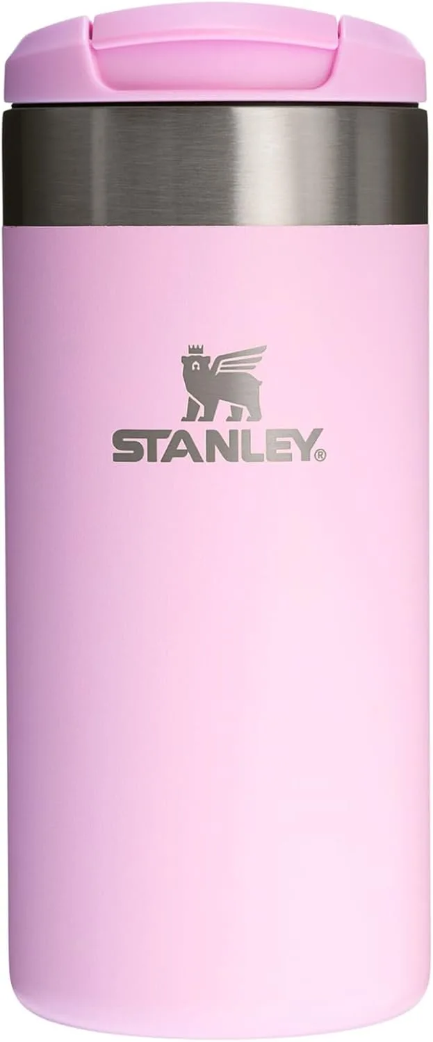 STANLEY ▫️ 1913 Aerolight Transit Termo Café para Levar 0,35 L - Mantém o calor durante 6 horas - Compatível com suporte para carro - Caneca de café à prova de fugas - Adequada para a máquina de lavar louça - Cherry Blossom