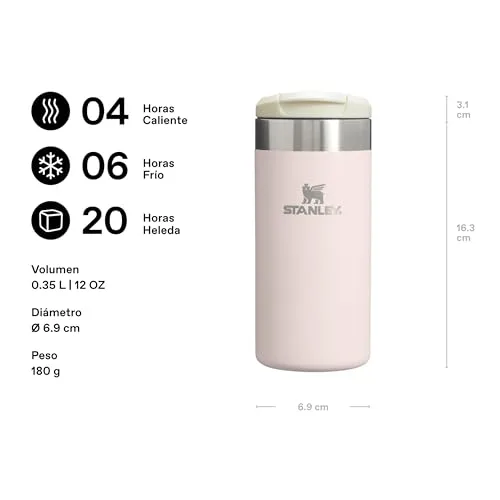 STANLEY ▫️ 1913 Aerolight Transit Termo para Café para Levar 0,35 L - Rose Quartz 2