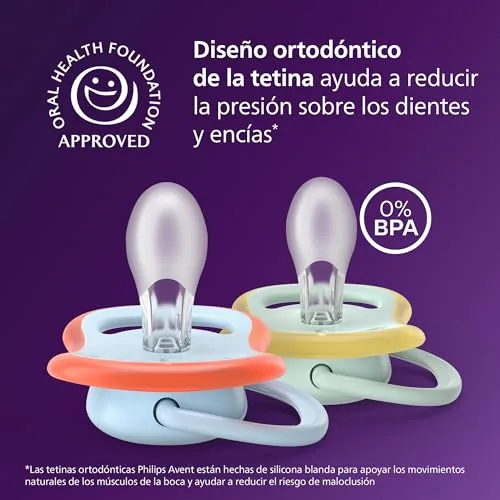 PHILIPS ▫️ Chupetas Avent Ultra Air: design anatómico, para bebés dos 0 aos 6 meses, tetina simétrica em silicone macio, sem BPA, com estojo esterilizador, embalagem de 2 unidades, SCF087/01 3