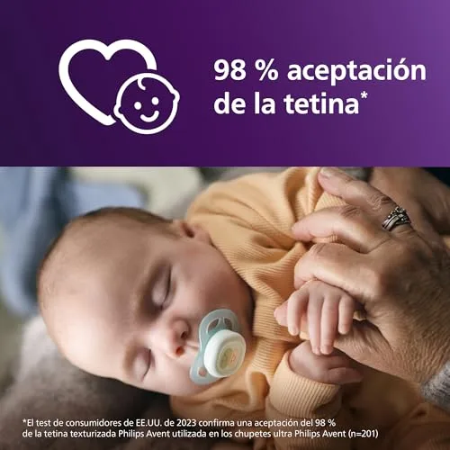 PHILIPS ▫️ Chupetas Avent Ultra Start: anatómicas, para recém-nascidos, tetina simétrica em silicone macio, sem BPA, estojo esterilizador, embalagem de 2 unidades, SCF075/14 4