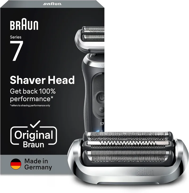 Braun ▫️ Series 7 Cabeça de substituição para máquina de barbear elétrica, 74S, Prateada