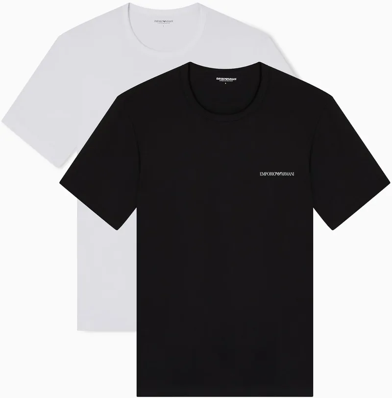 Emporio Armani ▫️ Conjunto de 2 T-shirts de gola redonda para homem