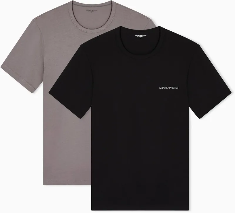 Emporio Armani ▫️ Conjunto de 2 T-shirts de gola redonda para homem