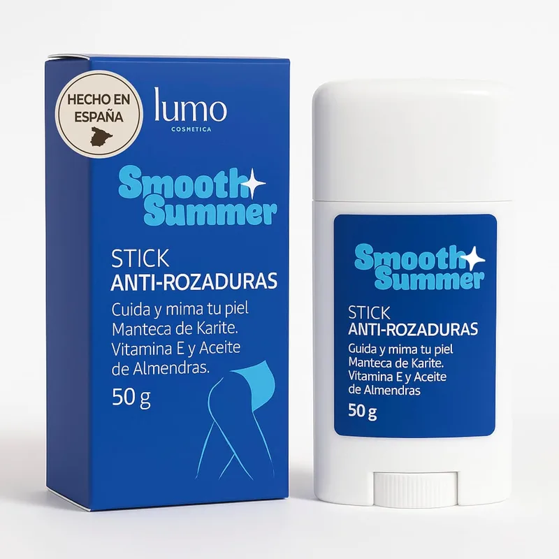 lumo COSMETICS ▫️ Barra anti-irritações de 50 g para coxas, pernas e axilas - Creme anti-irritações natural e vegano com ingredientes orgânicos - Sem sulfatos nem parabenos, sem óleo de palma - Com vitamina E, zinco e karité