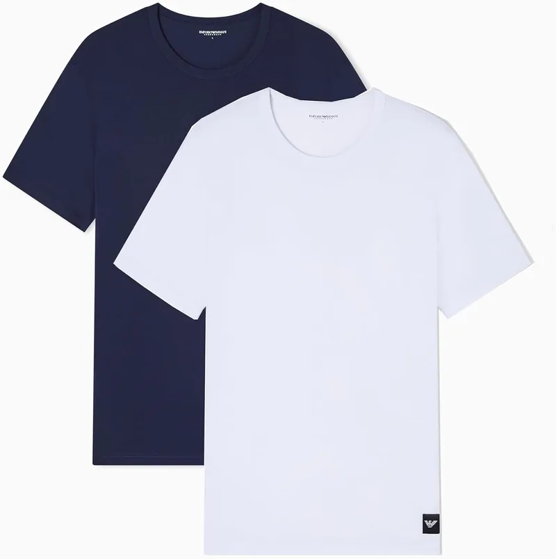 Emporio Armani ▫️ Conjunto de 2 T-shirts de gola redonda para homem