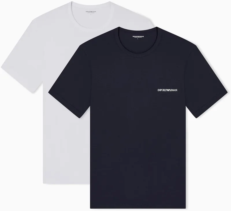 Emporio Armani ▫️ Conjunto de 2 T-shirts de gola redonda para homem