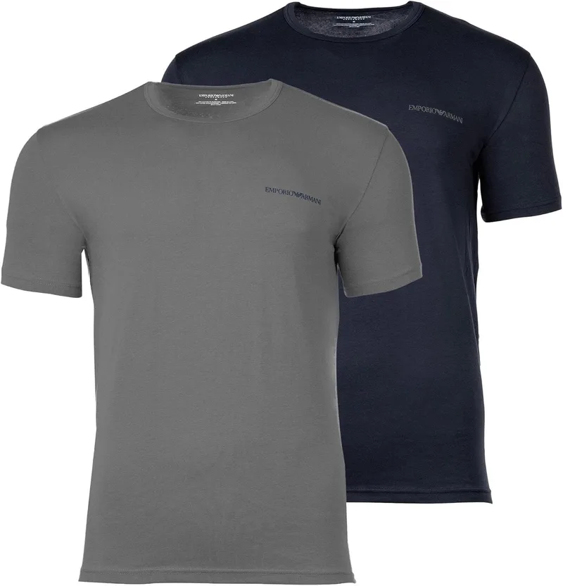 Emporio Armani ▫️ Conjunto de 2 T-shirts de gola redonda para homem