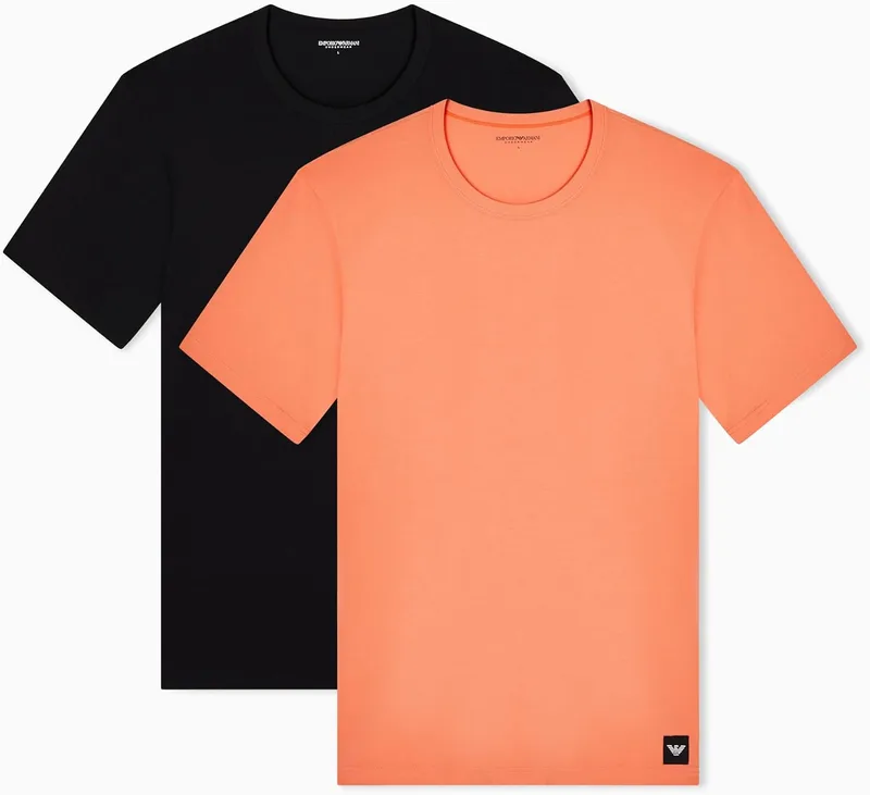Emporio Armani ▫️ Conjunto de 2 T-shirts de gola redonda para homem
