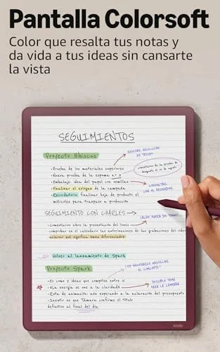 Amazon ▫️ Kindle Scribe Colorsoft (última geração): fino, leve e rápido, com ecrã a cores de 11" semelhante ao papel e luz frontal; permite escrever em cadernos integrados, documentos e livros (32 GB, grafite) 5