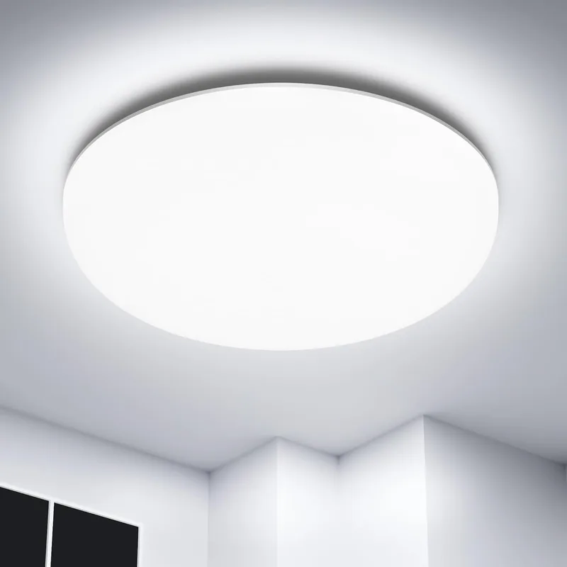 Swoieltr ▫️ Luz de Teto LED, Luz de Teto 36W 4500LM, Luz de Teto LED, Luz de Casa de Banho à Prova de Água IP54, Luz de Quarto Redonda Moderna Sem Moldura para Sala de Estar Cozinha Corredor Cave Escritório -6500K