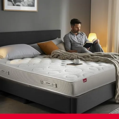 PIKOLIN ▫️ Colchão viscoelástico Premium 150x200 cm - Altura 28 cm - Núcleo de molas ensacadas Extra Confort - Dupla face - Tratamento higiénico de tripla barreira - Fabricado em Espanha - Modelo Shire 2