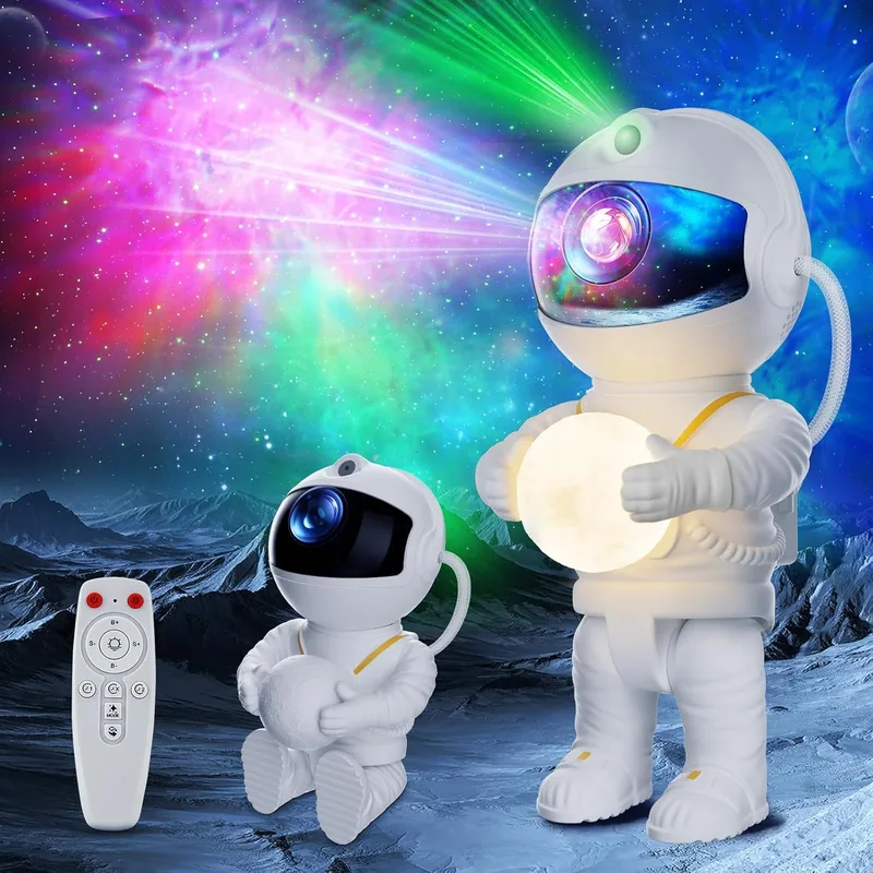 Swoieltr ▫️ Projetor de Estrelas, Projetor LED de Astronauta e Galáxia, Lâmpada de Projeção com 8 Modos de Luz, Rotação de 360° e Controlo Remoto, Projetor de Luz Noturna para o Quarto, Presentes para Crianças e Adultos