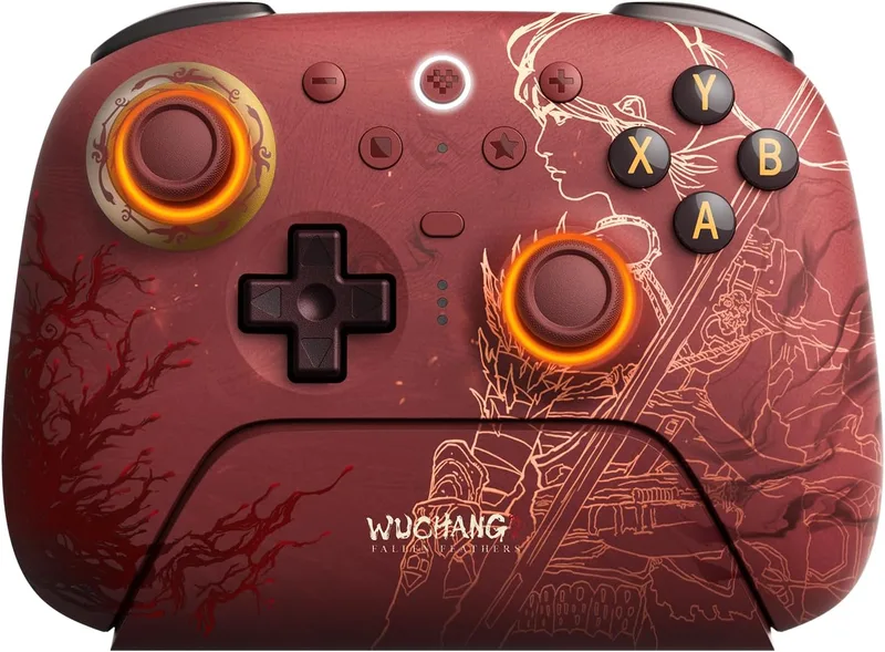 8Bitdo ▫️ Comando sem fios Ultimate 2 para Windows e Android, comando de jogos com joysticks TMR, gatilhos com efeito Hall/táteis selecionáveis, anel de luz RGB «Fire Ring», tecnologia 8Speed - WUCHANG: Fallen Feathers