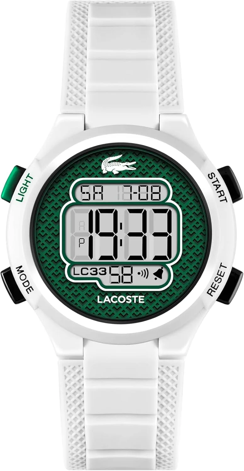 Lacoste ▫️ Relógio cronógrafo analógico e digital para homem, da coleção LC33, com bracelete em silicone