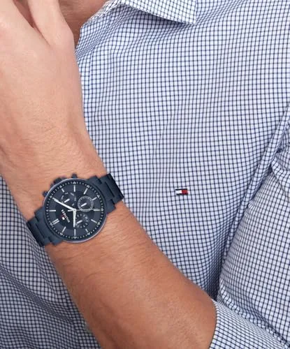 Tommy Hilfiger ▫️ Relógio analógico multifunções de quartzo para homem, com bracelete em aço inoxidável ou em pele 4