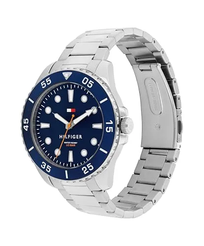 Tommy Hilfiger ▫️ Relógio com movimento de quartzo e três ponteiros para homem, com bracelete em aço inoxidável ou silicone 2
