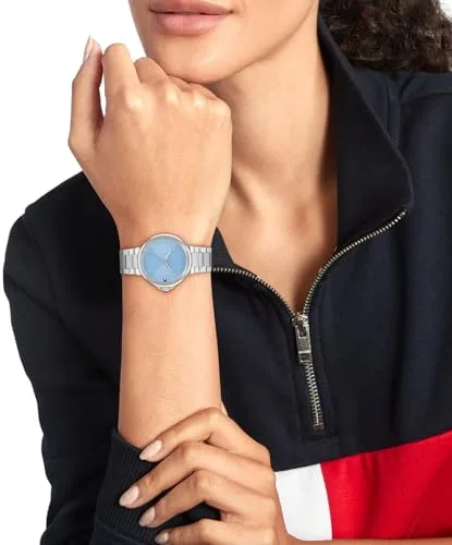 Tommy Hilfiger ▫️ Relógio com mecanismo de quartzo e três ponteiros para mulher, com bracelete em aço inoxidável prateado ou dourado 4