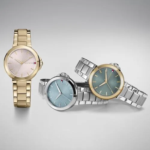 Tommy Hilfiger ▫️ Relógio com mecanismo de quartzo e três ponteiros para mulher, com bracelete em aço inoxidável prateado ou dourado 5