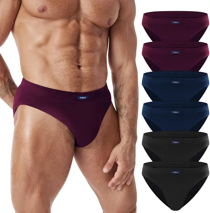 FALARY ▫️ Cuecas 100% algodão para homem 6 Pack de 12 Cuecas para homem Suave e confortável, roupa interior respirável