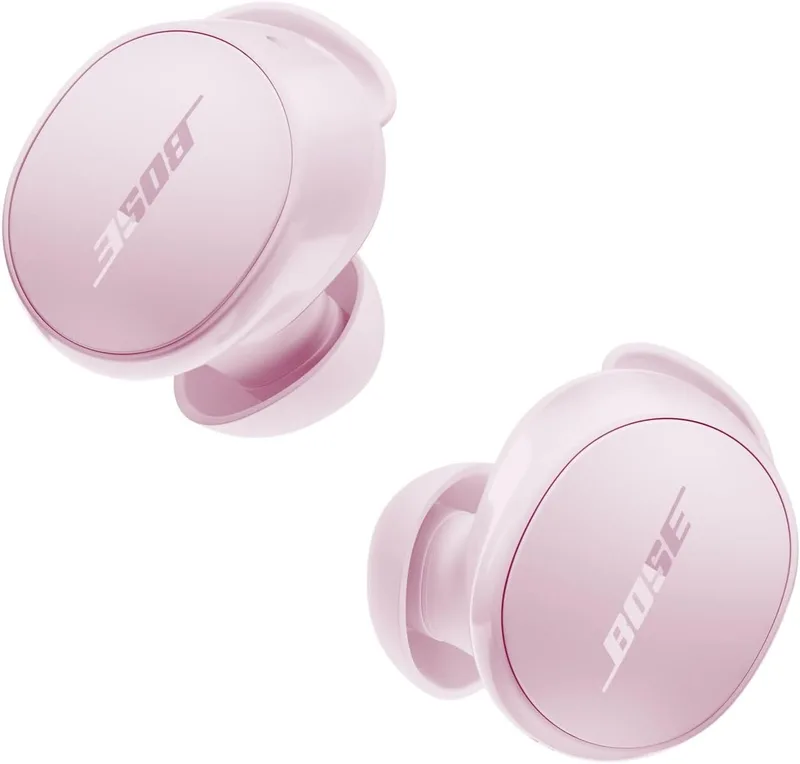 Bose QuietComfort Earbuds True Wireless, auscultadores Bluetooth com cancelamento ativo de ruído e microfone, tecnologia Deep Bass e classificação IPX4, até 8,5 horas de autonomia da bateria, Pink Stick