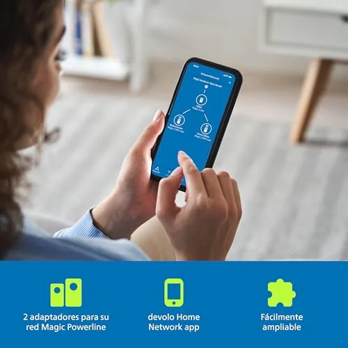 Devolo ▫️ Magic 2 WiFi 6 Next Starter Kit, adaptador Wi-Fi Powerline, até 3 000 Mbps, compatível com redes Mesh Wi-Fi, 2 portas LAN Gigabit, ponto de acesso, branco 3