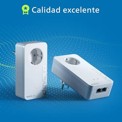 Devolo ▫️ Magic 2 WiFi 6 Next Starter Kit, adaptador Wi-Fi Powerline, até 3 000 Mbps, compatível com redes Mesh Wi-Fi, 2 portas LAN Gigabit, ponto de acesso, branco 6