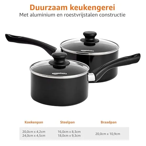 Amazon Basics ▫️ Conjunto de 5 utensílios de cozinha em cerâmica antiaderente para fogões de indução 4