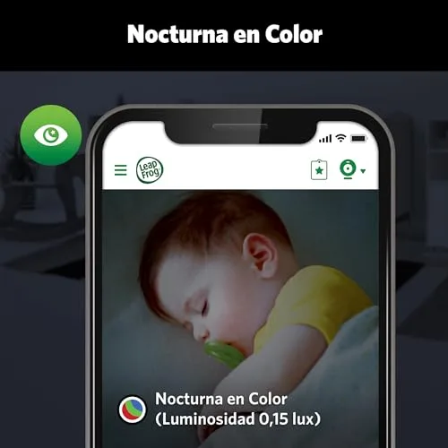 LeapFrog ▫️ Monitor de bebés inteligente LF1911 com Wi-Fi e vídeo em FHD 1080p, aplicação gratuita com deteção de movimento e ruído, visão noturna a cores, modo de privacidade e controlo remoto de rotação, inclinação e zoom 7