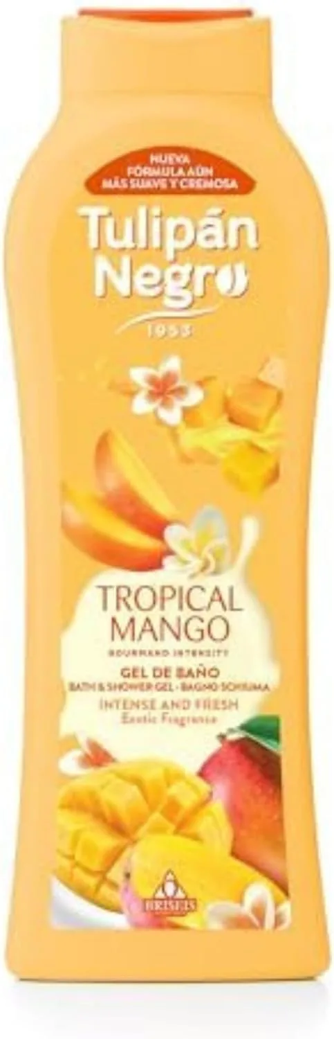 TULIPAN NEGRO ▫️ Black Tulip - Gel de Banho Tropical Mango 650 ml | Hidratação profunda com extrato natural de manga | Aroma exótico e duradouro | Pele macia, hidratada e revitalizada