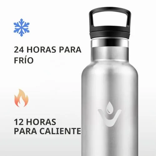 HoneyHolly ▫️ Garrafa térmica de 750 ml, sem BPA, cantil, aço inoxidável 18/8, garrafa de aço inoxidável, à prova de fugas e reutilizável, garrafa térmica para acampamento, ginásio, escola e desporto 4